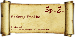 Szécsy Etelka névjegykártya