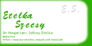etelka szecsy business card